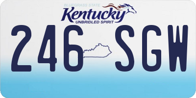 KY license plate 246SGW