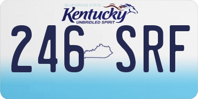 KY license plate 246SRF
