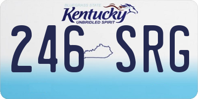 KY license plate 246SRG
