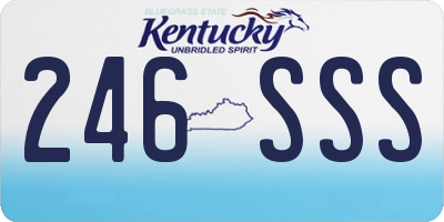 KY license plate 246SSS