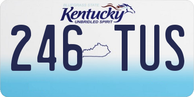 KY license plate 246TUS