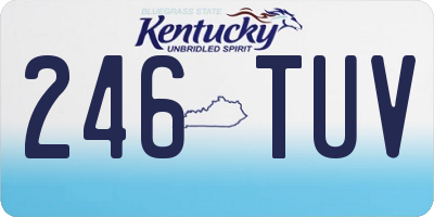 KY license plate 246TUV