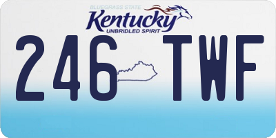 KY license plate 246TWF