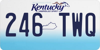 KY license plate 246TWQ