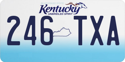 KY license plate 246TXA