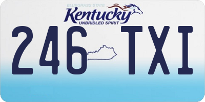 KY license plate 246TXI