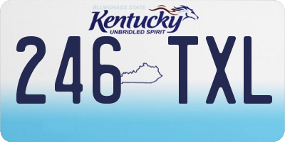 KY license plate 246TXL