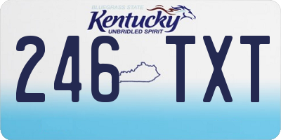 KY license plate 246TXT