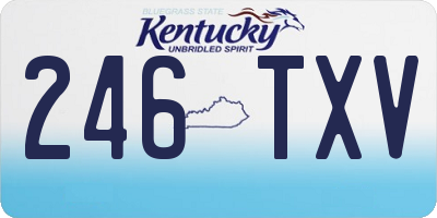 KY license plate 246TXV