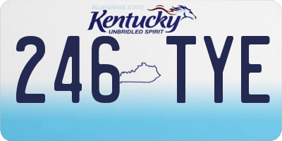 KY license plate 246TYE