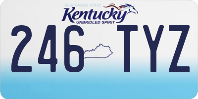 KY license plate 246TYZ