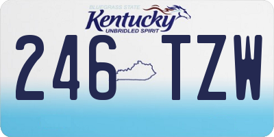 KY license plate 246TZW