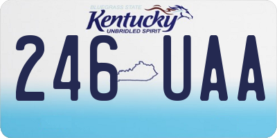 KY license plate 246UAA
