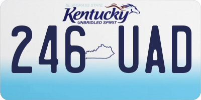 KY license plate 246UAD