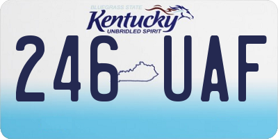 KY license plate 246UAF
