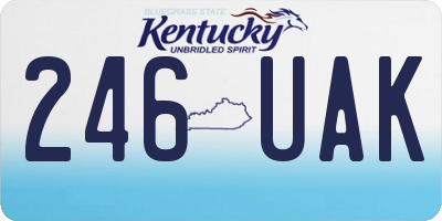 KY license plate 246UAK