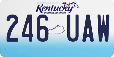 KY license plate 246UAW