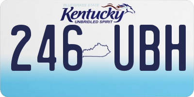 KY license plate 246UBH