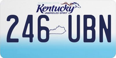 KY license plate 246UBN