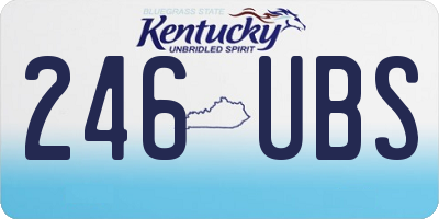 KY license plate 246UBS