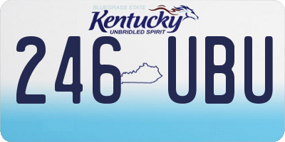 KY license plate 246UBU
