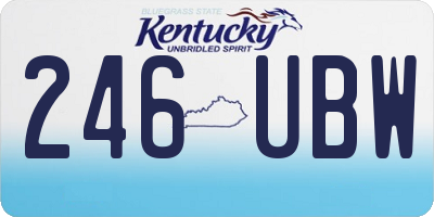 KY license plate 246UBW