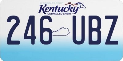 KY license plate 246UBZ