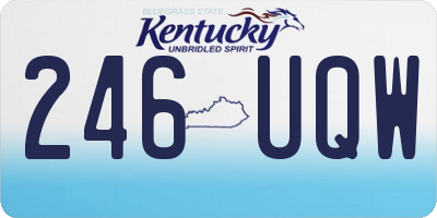 KY license plate 246UQW