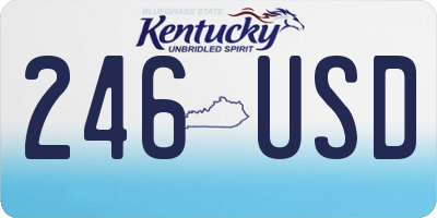 KY license plate 246USD