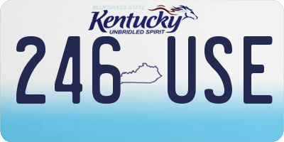 KY license plate 246USE