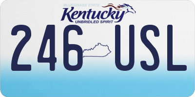 KY license plate 246USL