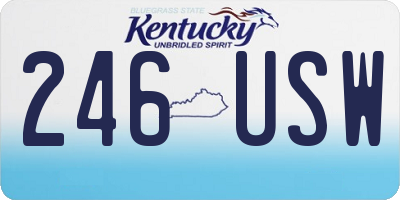 KY license plate 246USW