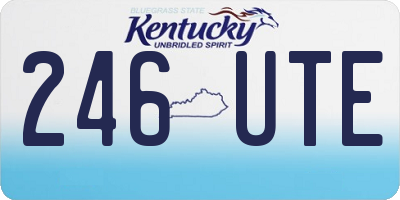 KY license plate 246UTE