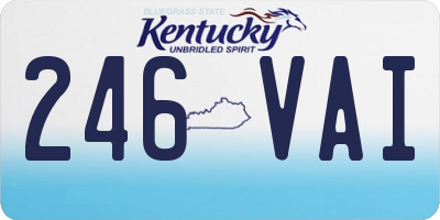 KY license plate 246VAI