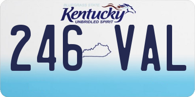 KY license plate 246VAL