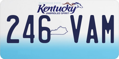KY license plate 246VAM