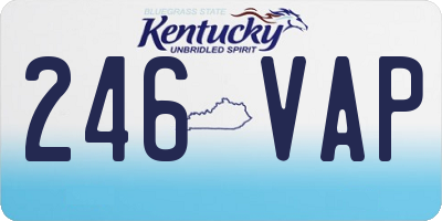 KY license plate 246VAP