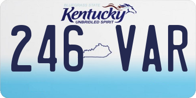 KY license plate 246VAR