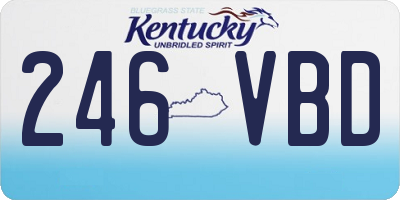 KY license plate 246VBD