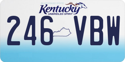 KY license plate 246VBW