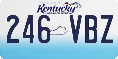 KY license plate 246VBZ