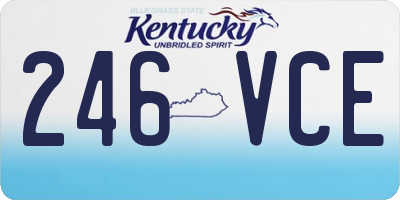 KY license plate 246VCE