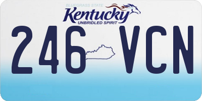 KY license plate 246VCN