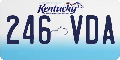 KY license plate 246VDA