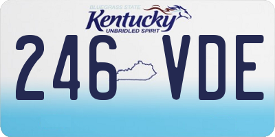 KY license plate 246VDE