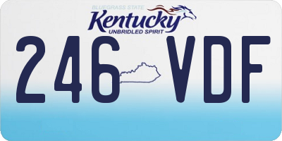 KY license plate 246VDF