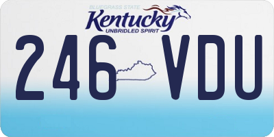 KY license plate 246VDU