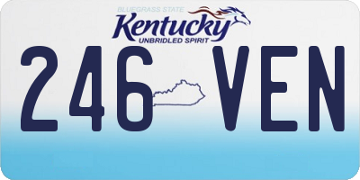 KY license plate 246VEN