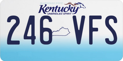 KY license plate 246VFS