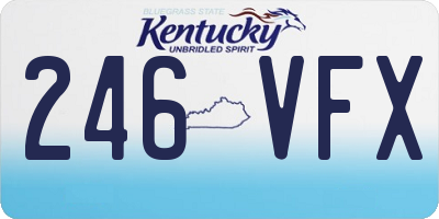 KY license plate 246VFX